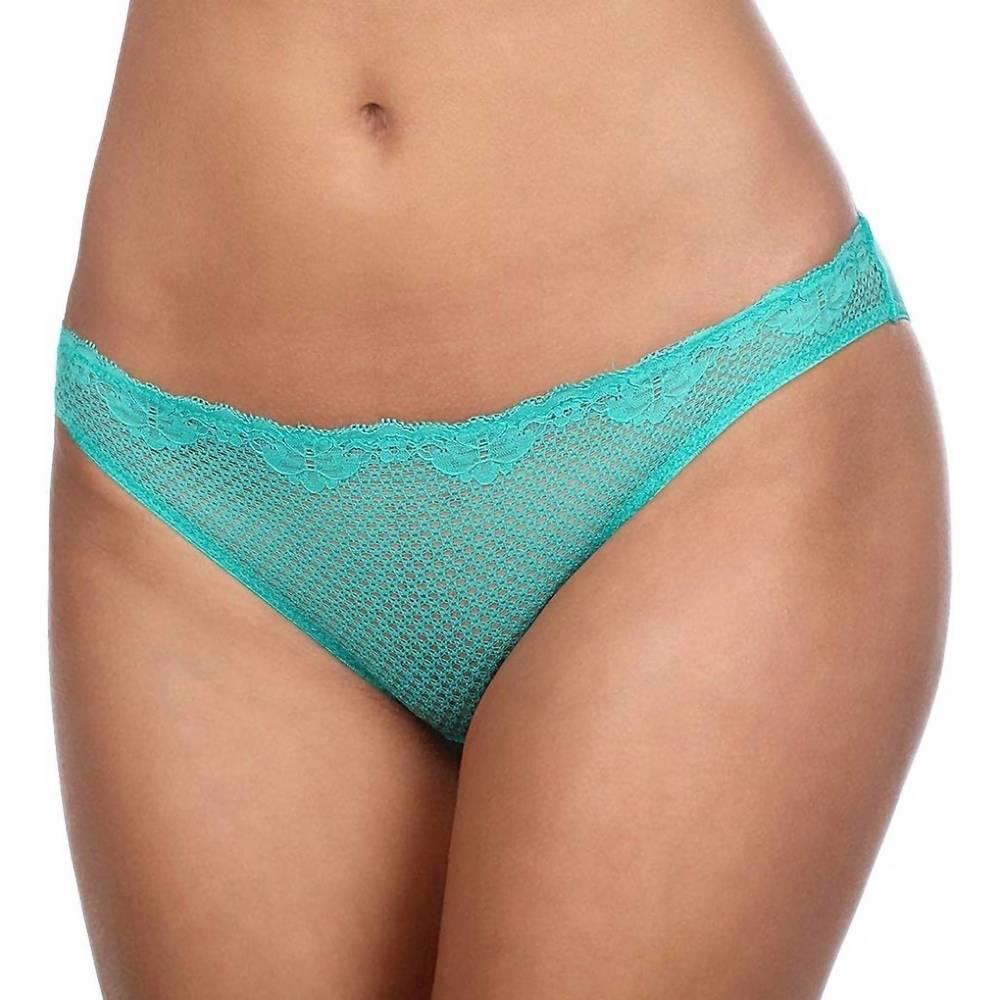NEW TIMPA LINGERIE duet lace low rise thong in pool green